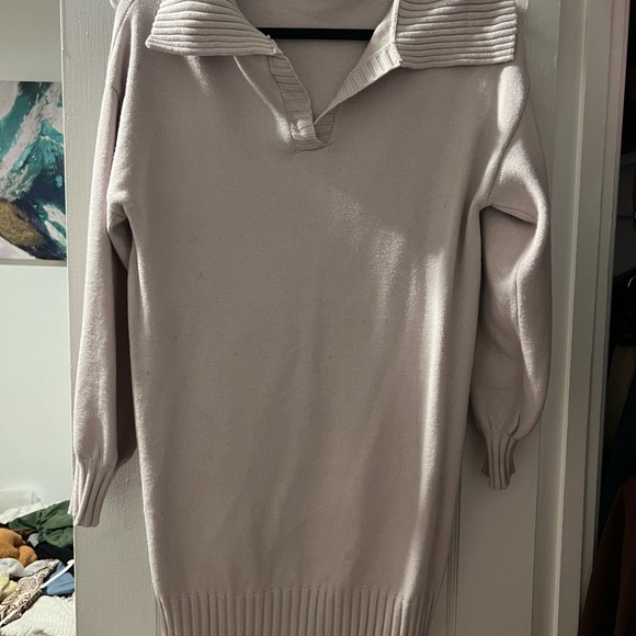 Gently worn BTFBM Women Casual V Neck Knit Mini Fall Sweater Dresses - Picture 5 of 6